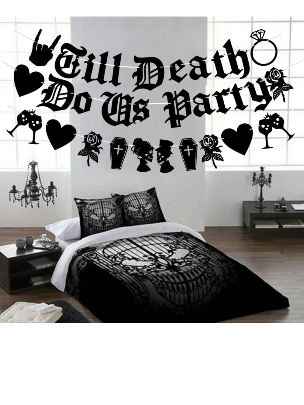 Till Death Do Us Party Halloween Wedding Bridal Shower Bachelorette Banner